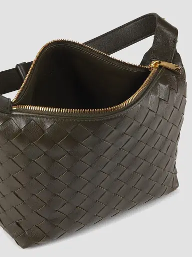 Bottega Veneta Women's Mini Wallace Leather Top-Handle Bag - Kaki | Thumbnail 5 Bottega Veneta Women's Mini Wallace Leather Top-Handle Bag - Kaki | Thumbnail 5