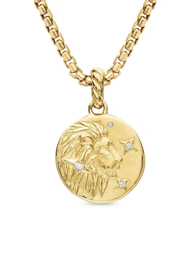 David Yurman Women's Zodiac Amulet in 18K Yellow Gold with Diamonds - Leo | Thumbnail 1 David Yurman Women's Zodiac Amulet in 18K Yellow Gold with Diamonds - Leo | Thumbnail 1