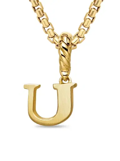 David Yurman Women's Pavé Initial Pendant in 18K Yellow Gold - Initial U | Thumbnail 6 David Yurman Women's Pavé Initial Pendant in 18K Yellow Gold - Initial U | Thumbnail 6