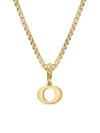 David Yurman Women's Pavé Initial Pendant in 18K Yellow Gold - Initial O | Thumbnail 4 David Yurman Women's Pavé Initial Pendant in 18K Yellow Gold - Initial O | Thumbnail 4
