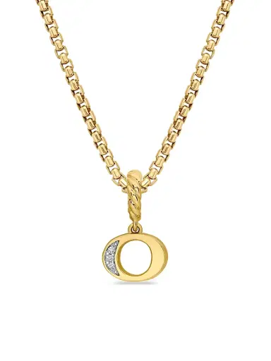 David Yurman Women's Pavé Initial Pendant in 18K Yellow Gold - Initial O | Thumbnail 1 David Yurman Women's Pavé Initial Pendant in 18K Yellow Gold - Initial O | Thumbnail 1