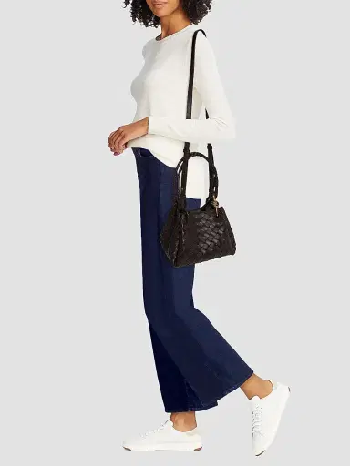 Bottega Veneta Women's Parachute Small Intrecciato Leather Shoulder Bag - Fondant | Thumbnail 2 Bottega Veneta Women's Parachute Small Intrecciato Leather Shoulder Bag - Fondant | Thumbnail 2