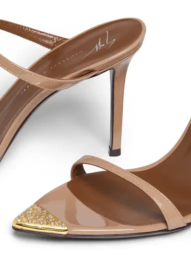 Giuseppe Zanotti Women's Intrigo 90MM Crystal-Embellished Patent Leather Sandals | Thumbnail 5 Giuseppe Zanotti Women's Intrigo 90MM Crystal-Embellished Patent Leather Sandals | Thumbnail 5
