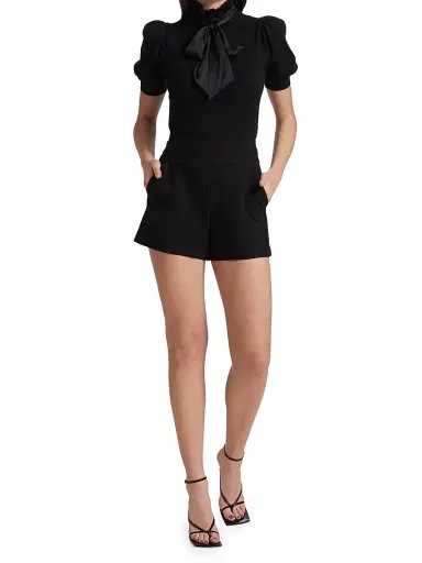 ALICE + OLIVIA Women's Chase Puff-SleeveTop - Black | Thumbnail 2 ALICE + OLIVIA Women's Chase Puff-SleeveTop - Black | Thumbnail 2