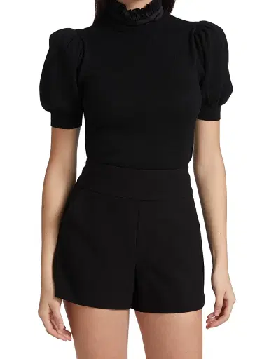 ALICE + OLIVIA Women's Chase Puff-SleeveTop - Black | Thumbnail 6 ALICE + OLIVIA Women's Chase Puff-SleeveTop - Black | Thumbnail 6