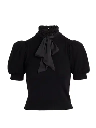 ALICE + OLIVIA Women's Chase Puff-SleeveTop - Black | Thumbnail 1 ALICE + OLIVIA Women's Chase Puff-SleeveTop - Black | Thumbnail 1