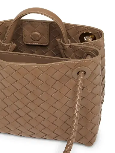 Bottega Veneta Women's Andiamo Intrecciato Leather Top-Handle Bag - Cognac | Thumbnail 4 Bottega Veneta Women's Andiamo Intrecciato Leather Top-Handle Bag - Cognac | Thumbnail 4