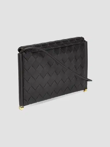 Bottega Veneta Women's Intrecciato Leather Envelope Wallet-On-Chain Bag - Black | Thumbnail 3 Bottega Veneta Women's Intrecciato Leather Envelope Wallet-On-Chain Bag - Black | Thumbnail 3