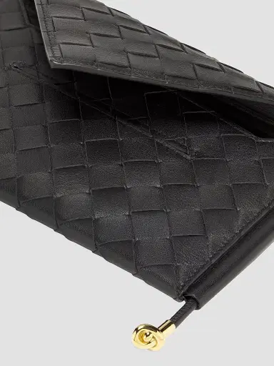 Bottega Veneta Women's Intrecciato Leather Envelope Wallet-On-Chain Bag - Black | Thumbnail 5 Bottega Veneta Women's Intrecciato Leather Envelope Wallet-On-Chain Bag - Black | Thumbnail 5