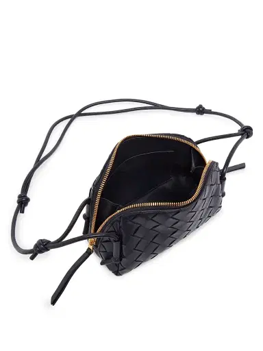 Bottega Veneta Women's Intrecciato Nappa Leather Pouch - Nocturnal Gold | Thumbnail 3 Bottega Veneta Women's Intrecciato Nappa Leather Pouch - Nocturnal Gold | Thumbnail 3