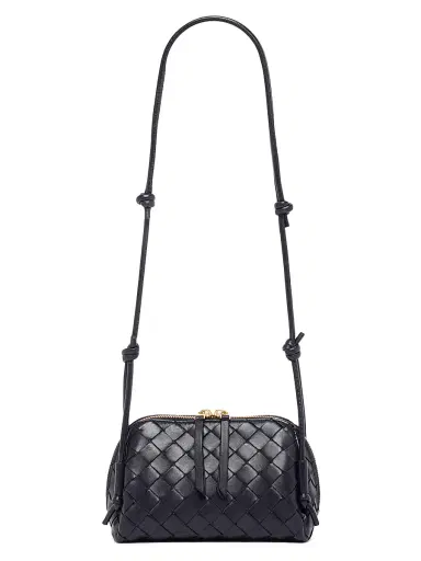Bottega Veneta Women's Intrecciato Nappa Leather Pouch - Nocturnal Gold | Thumbnail 1 Bottega Veneta Women's Intrecciato Nappa Leather Pouch - Nocturnal Gold | Thumbnail 1