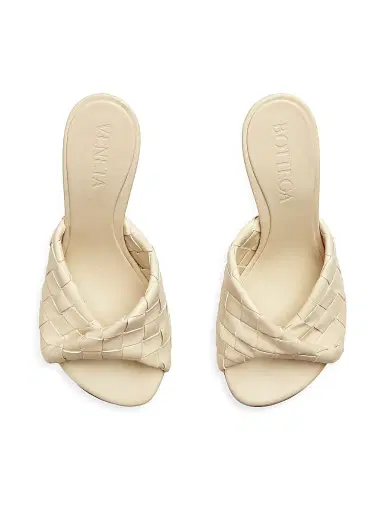 Bottega Veneta Women's Blink 90MM Intrecciato Leather Mules - Sea Salt | Thumbnail 4 Bottega Veneta Women's Blink 90MM Intrecciato Leather Mules - Sea Salt | Thumbnail 4