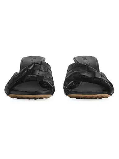Bottega Veneta Women's Blink 90MM Intrecciato Leather Mules - Black | Thumbnail 2 Bottega Veneta Women's Blink 90MM Intrecciato Leather Mules - Black | Thumbnail 2