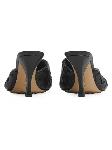 Bottega Veneta Women's Blink 90MM Intrecciato Leather Mules - Black | Thumbnail 3 Bottega Veneta Women's Blink 90MM Intrecciato Leather Mules - Black | Thumbnail 3