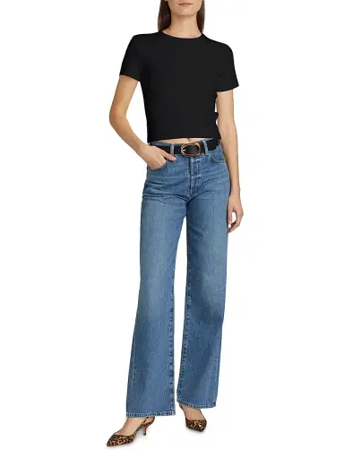 Joe's Jeans Women's The Baby Cotton-Blend T-Shirt - Black | Thumbnail 2 Joe's Jeans Women's The Baby Cotton-Blend T-Shirt - Black | Thumbnail 2