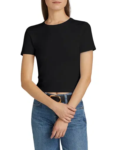 Joe's Jeans Women's The Baby Cotton-Blend T-Shirt - Black | Thumbnail 3 Joe's Jeans Women's The Baby Cotton-Blend T-Shirt - Black | Thumbnail 3
