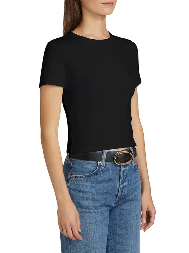 Joe's Jeans Women's The Baby Cotton-Blend T-Shirt - Black | Thumbnail 4 Joe's Jeans Women's The Baby Cotton-Blend T-Shirt - Black | Thumbnail 4