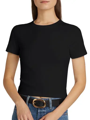 Joe's Jeans Women's The Baby Cotton-Blend T-Shirt - Black | Thumbnail 6 Joe's Jeans Women's The Baby Cotton-Blend T-Shirt - Black | Thumbnail 6