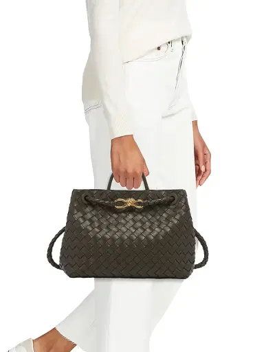 Bottega Veneta Women's Andiamo Intrecciato Leather Top-Handle Bag - Kaki | Thumbnail 2 Bottega Veneta Women's Andiamo Intrecciato Leather Top-Handle Bag - Kaki | Thumbnail 2