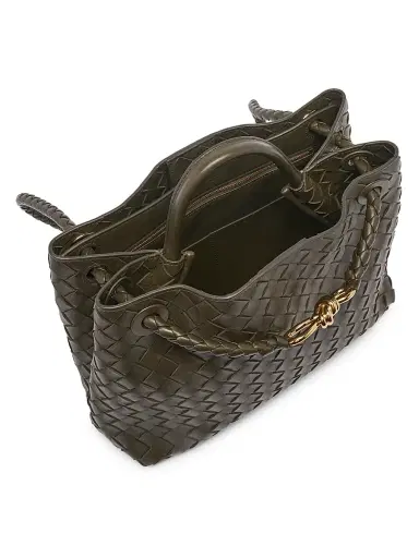 Bottega Veneta Women's Andiamo Intrecciato Leather Top-Handle Bag - Kaki | Thumbnail 4 Bottega Veneta Women's Andiamo Intrecciato Leather Top-Handle Bag - Kaki | Thumbnail 4