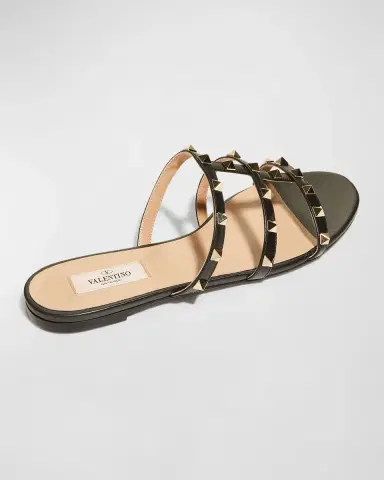 Valentino Garavani Rockstud Caged Flat Slide Sandals | Thumbnail 3 Valentino Garavani Rockstud Caged Flat Slide Sandals | Thumbnail 3