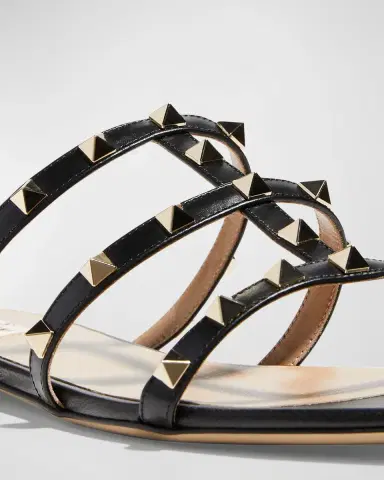 Valentino Garavani Rockstud Caged Flat Slide Sandals | Thumbnail 4 Valentino Garavani Rockstud Caged Flat Slide Sandals | Thumbnail 4