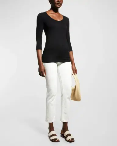 Majestic Filatures Soft Touch 3/4-Sleeve Scoop-Neck Tee | Thumbnail 2 Majestic Filatures Soft Touch 3/4-Sleeve Scoop-Neck Tee | Thumbnail 2