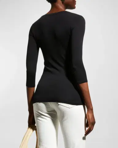 Majestic Filatures Soft Touch 3/4-Sleeve Scoop-Neck Tee | Thumbnail 3 Majestic Filatures Soft Touch 3/4-Sleeve Scoop-Neck Tee | Thumbnail 3