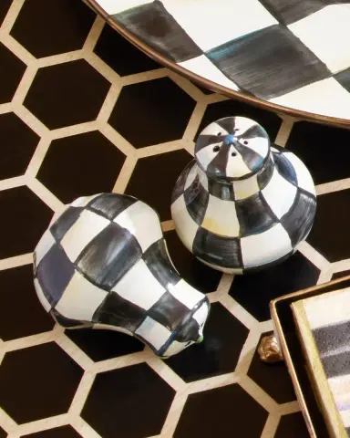MacKenzie-Childs Courtly Check Enamel Salt & Pepper Shakers | Thumbnail 2 MacKenzie-Childs Courtly Check Enamel Salt & Pepper Shakers | Thumbnail 2
