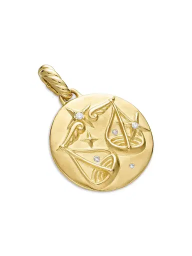 David Yurman Women's Zodiac Amulet in 18K Yellow Gold with Diamonds - Libra | Thumbnail 3 David Yurman Women's Zodiac Amulet in 18K Yellow Gold with Diamonds - Libra | Thumbnail 3