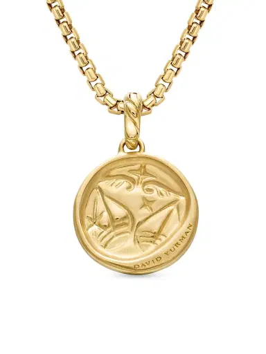 David Yurman Women's Zodiac Amulet in 18K Yellow Gold with Diamonds - Libra | Thumbnail 4 David Yurman Women's Zodiac Amulet in 18K Yellow Gold with Diamonds - Libra | Thumbnail 4