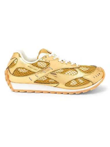 Bottega Veneta Men's Orbit Low-Top Sneakers - Gold White - Size 6 | Thumbnail 1 Bottega Veneta Men's Orbit Low-Top Sneakers - Gold White - Size 6 | Thumbnail 1