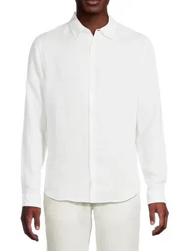 Onia Men's Air Linen Long-Sleeve Shirt - White - Size XXL | Thumbnail 3 Onia Men's Air Linen Long-Sleeve Shirt - White - Size XXL | Thumbnail 3