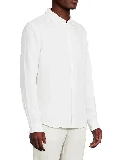 Onia Men's Air Linen Long-Sleeve Shirt - White - Size XXL | Thumbnail 4 Onia Men's Air Linen Long-Sleeve Shirt - White - Size XXL | Thumbnail 4
