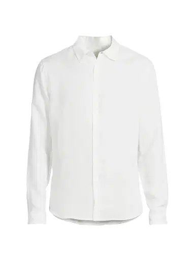Onia Men's Air Linen Long-Sleeve Shirt - White - Size XXL | Thumbnail 1 Onia Men's Air Linen Long-Sleeve Shirt - White - Size XXL | Thumbnail 1