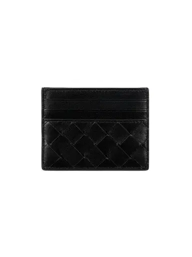 Bottega Veneta Women's Intrecciato Leather Card Case - Black | Thumbnail 2 Bottega Veneta Women's Intrecciato Leather Card Case - Black | Thumbnail 2