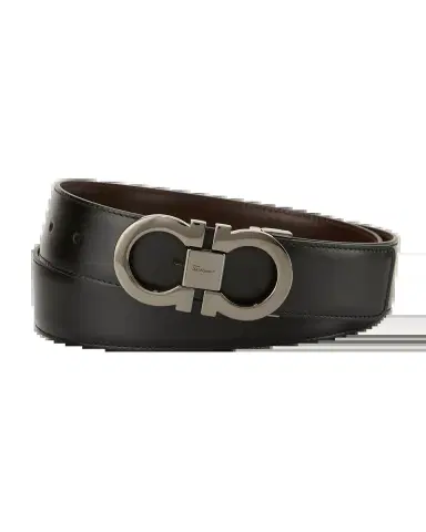 Ferragamo Men's Reversible Leather Double-Gancio Belt | Thumbnail 2 Ferragamo Men's Reversible Leather Double-Gancio Belt | Thumbnail 2