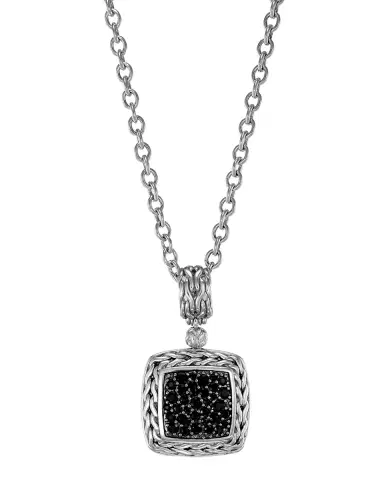 John Hardy Classic Chain Medium Pave Black Sapphire Pendant | Thumbnail 1 John Hardy Classic Chain Medium Pave Black Sapphire Pendant | Thumbnail 1