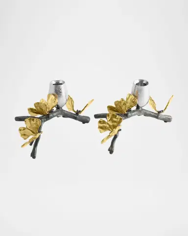 Michael Aram Butterfly Ginkgo Candleholders Low S/2 | Thumbnail 2 Michael Aram Butterfly Ginkgo Candleholders Low S/2 | Thumbnail 2