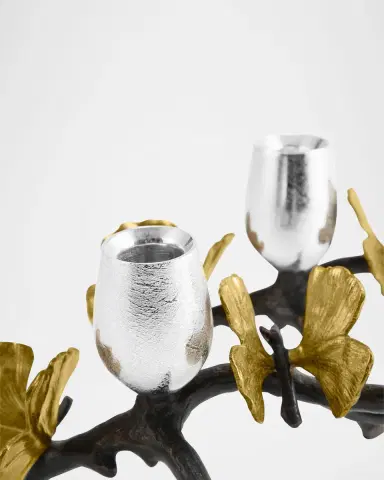 Michael Aram Butterfly Ginkgo Candleholders Low S/2 | Thumbnail 4 Michael Aram Butterfly Ginkgo Candleholders Low S/2 | Thumbnail 4