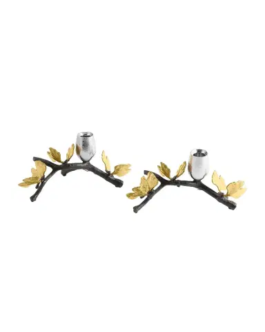Michael Aram Butterfly Ginkgo Candleholders Low S/2 | Thumbnail 1 Michael Aram Butterfly Ginkgo Candleholders Low S/2 | Thumbnail 1