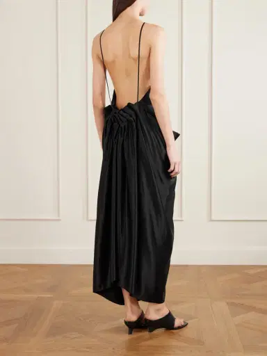 Khaite Kent Draped Satin Maxi Dress | Thumbnail 3 Khaite Kent Draped Satin Maxi Dress | Thumbnail 3