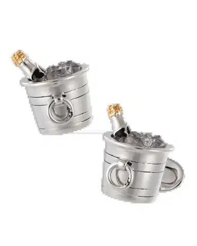 Jan Leslie Sterling Silver Crystal Quartz Champagne Bucket Cuff Links | Thumbnail 2 Jan Leslie Sterling Silver Crystal Quartz Champagne Bucket Cuff Links | Thumbnail 2