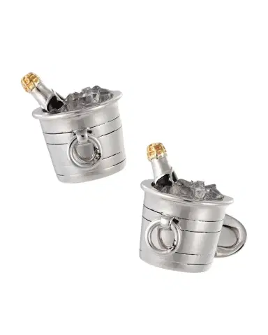 Jan Leslie Sterling Silver Crystal Quartz Champagne Bucket Cuff Links | Thumbnail 1 Jan Leslie Sterling Silver Crystal Quartz Champagne Bucket Cuff Links | Thumbnail 1