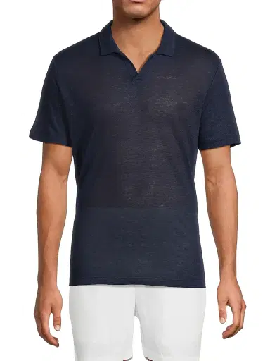Onia Men's Shaun Linen Polo Shirt - Deep Navy | Thumbnail 3 Onia Men's Shaun Linen Polo Shirt - Deep Navy | Thumbnail 3