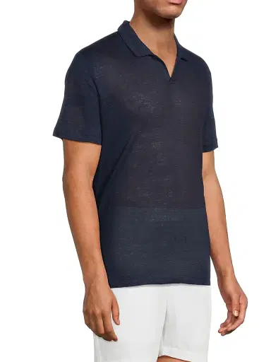 Onia Men's Shaun Linen Polo Shirt - Deep Navy | Thumbnail 4 Onia Men's Shaun Linen Polo Shirt - Deep Navy | Thumbnail 4