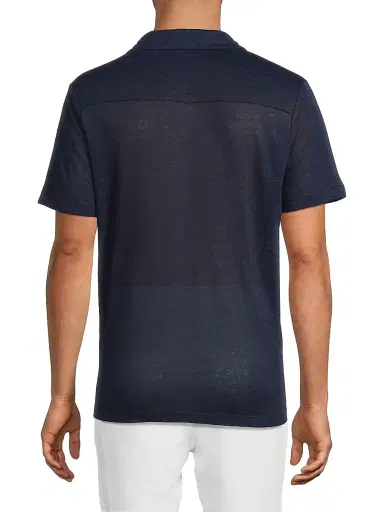 Onia Men's Shaun Linen Polo Shirt - Deep Navy | Thumbnail 5 Onia Men's Shaun Linen Polo Shirt - Deep Navy | Thumbnail 5