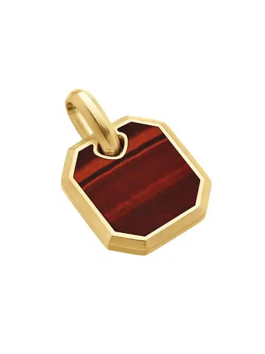 David Yurman Men's Octagonal Amulet in 18K Yellow Gold - Red Tigers Eye | Thumbnail 4 David Yurman Men's Octagonal Amulet in 18K Yellow Gold - Red Tigers Eye | Thumbnail 4