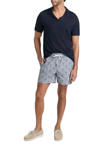 Onia Men's Shaun Linen Polo Shirt - Gunmetal | Thumbnail 2 Onia Men's Shaun Linen Polo Shirt - Gunmetal | Thumbnail 2