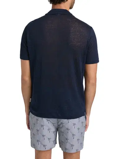 Onia Men's Shaun Linen Polo Shirt - Gunmetal | Thumbnail 5 Onia Men's Shaun Linen Polo Shirt - Gunmetal | Thumbnail 5